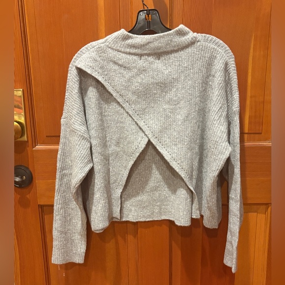 Lulus Pretty Cute Heather Grey Mock Neck Backless Sweater - Picture 9 of 17